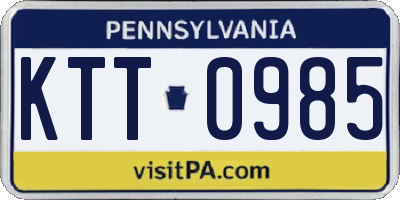 PA license plate KTT0985