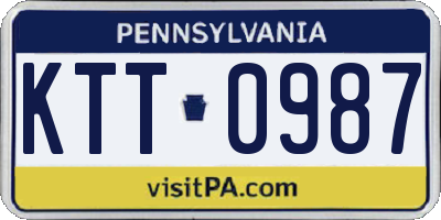 PA license plate KTT0987