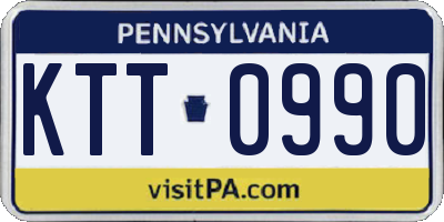 PA license plate KTT0990