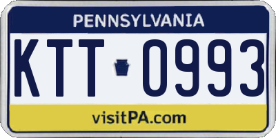 PA license plate KTT0993