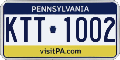 PA license plate KTT1002