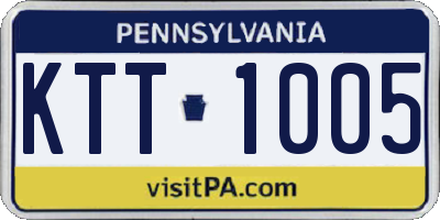 PA license plate KTT1005