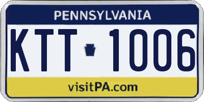 PA license plate KTT1006
