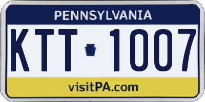 PA license plate KTT1007