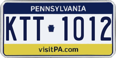PA license plate KTT1012