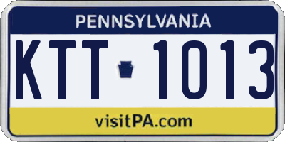PA license plate KTT1013