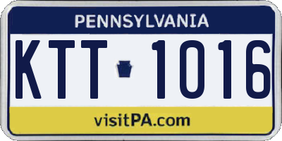 PA license plate KTT1016
