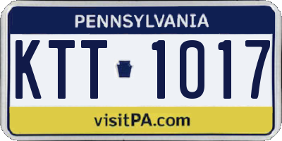 PA license plate KTT1017
