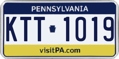 PA license plate KTT1019