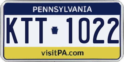 PA license plate KTT1022