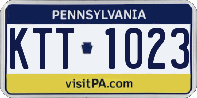 PA license plate KTT1023