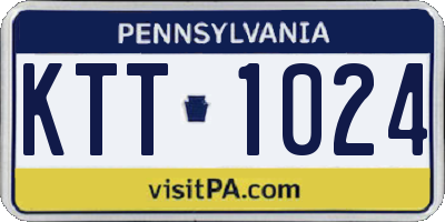 PA license plate KTT1024
