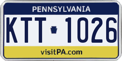 PA license plate KTT1026
