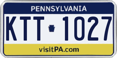 PA license plate KTT1027