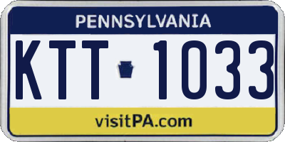 PA license plate KTT1033