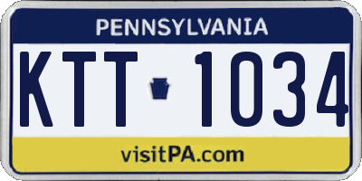 PA license plate KTT1034