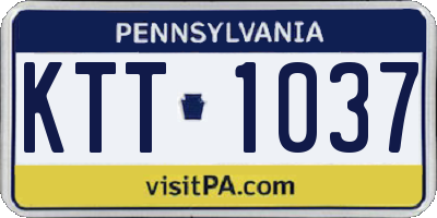 PA license plate KTT1037