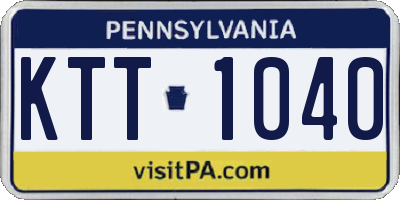 PA license plate KTT1040