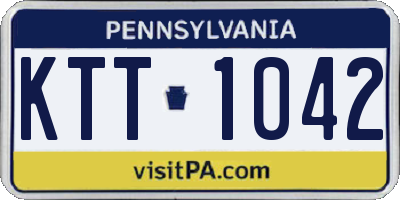 PA license plate KTT1042