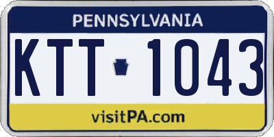 PA license plate KTT1043