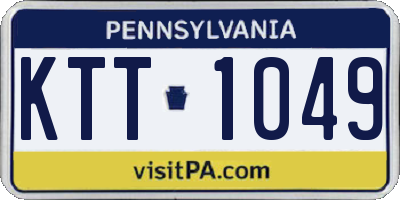 PA license plate KTT1049