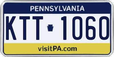 PA license plate KTT1060