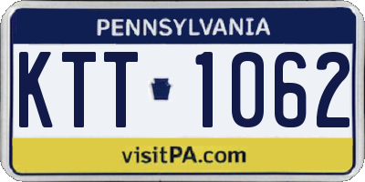 PA license plate KTT1062