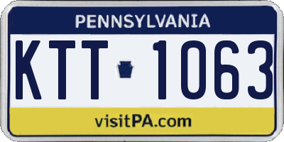 PA license plate KTT1063