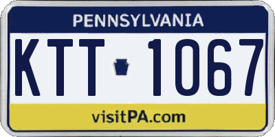 PA license plate KTT1067