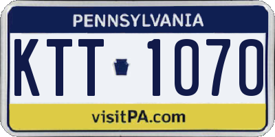 PA license plate KTT1070