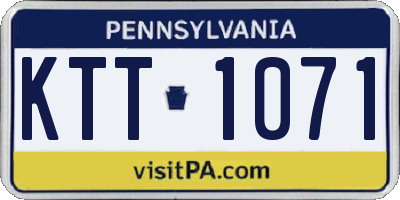 PA license plate KTT1071