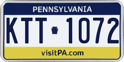 PA license plate KTT1072