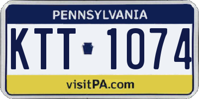 PA license plate KTT1074