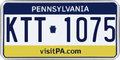 PA license plate KTT1075