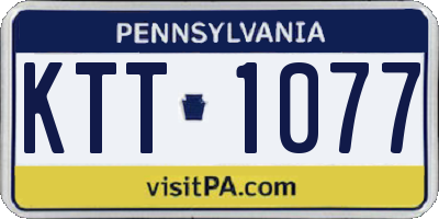 PA license plate KTT1077