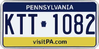 PA license plate KTT1082