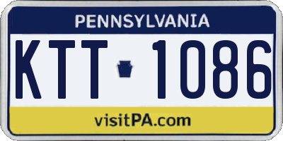 PA license plate KTT1086