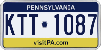 PA license plate KTT1087