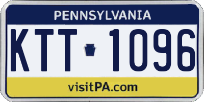 PA license plate KTT1096