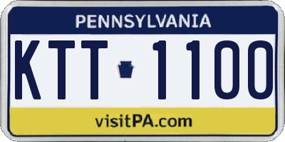 PA license plate KTT1100