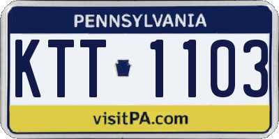 PA license plate KTT1103