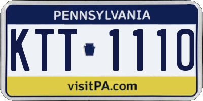 PA license plate KTT1110