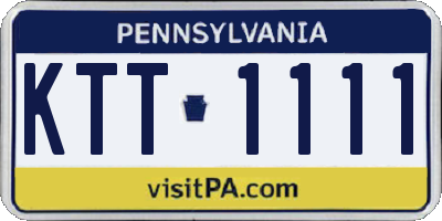 PA license plate KTT1111