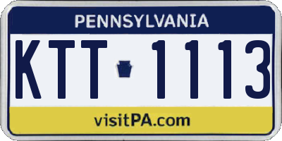PA license plate KTT1113