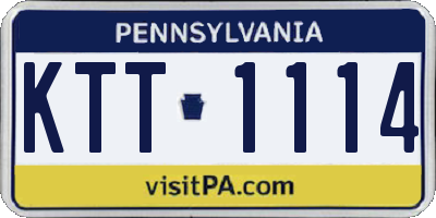 PA license plate KTT1114