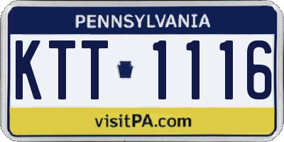 PA license plate KTT1116