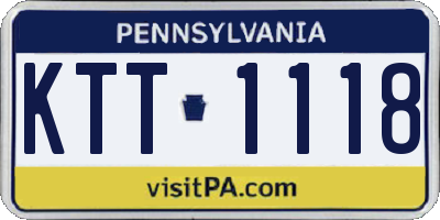 PA license plate KTT1118