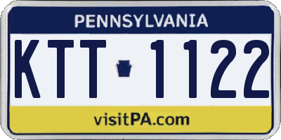 PA license plate KTT1122