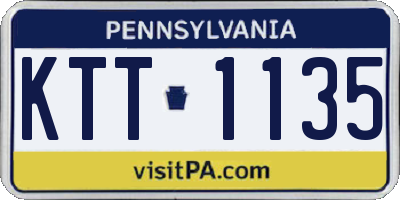 PA license plate KTT1135