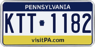 PA license plate KTT1182